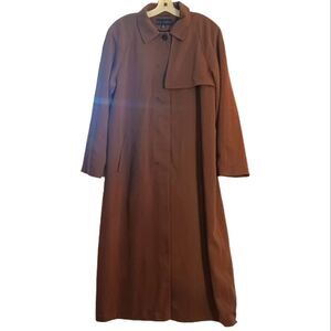 Vintage Gallery Full-length Brown Hidden Button  Trench Maxi Coat